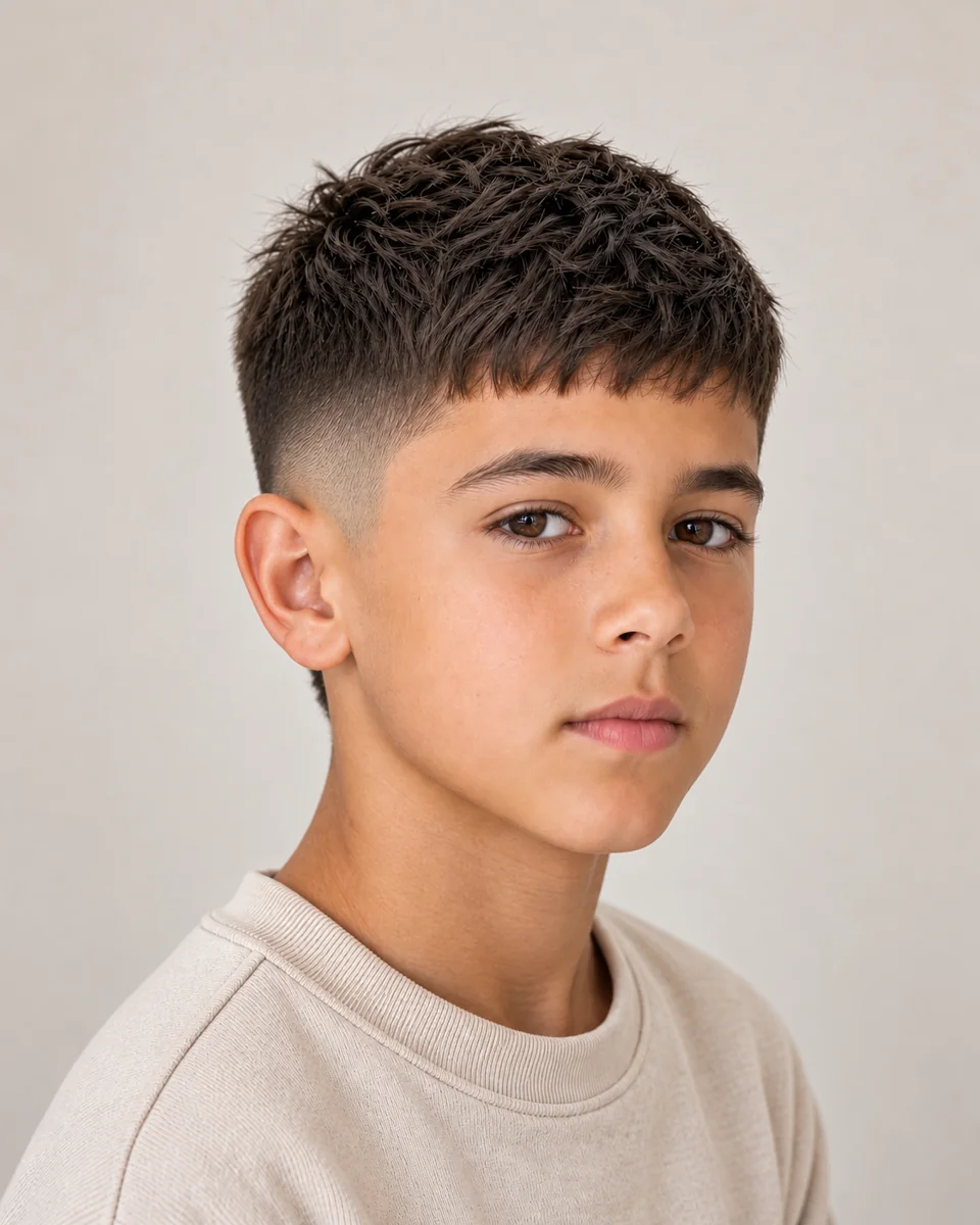 Textured French Crop & Mid Fade